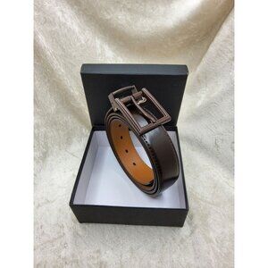 Mens Bulliant Brown Leather Buckle Belt With Cut To Size End. 44in